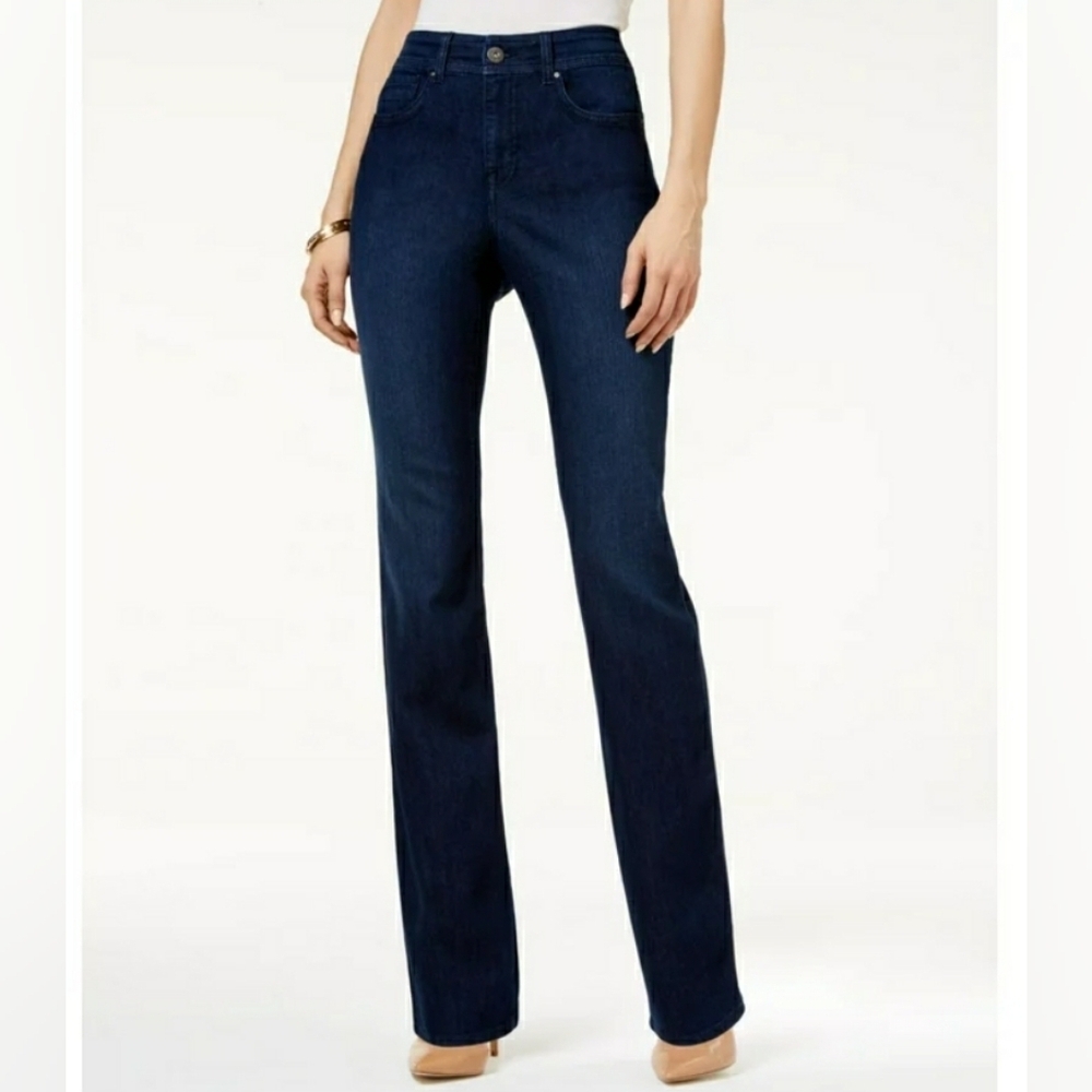 Style & Co Women's Straight-Leg High Rise Tummy Control Indigo Jeans, Size 8